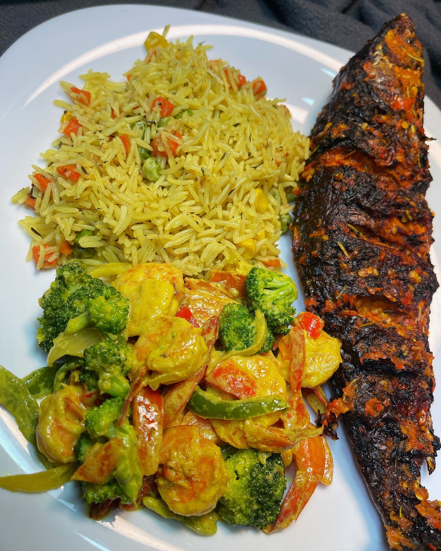 Fried Rice and Grilled Fish