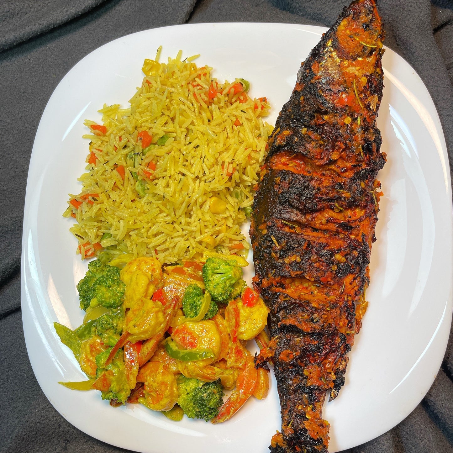 Fried Rice and Grilled Fish